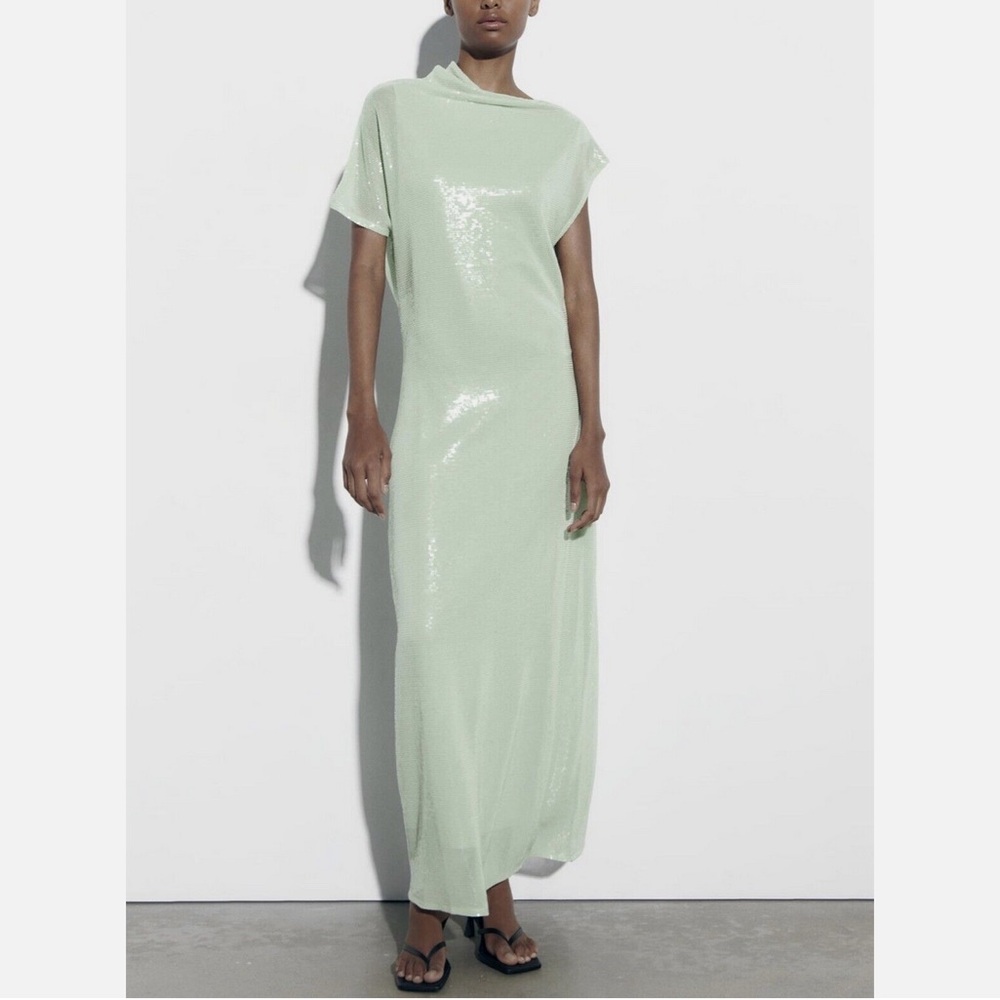 Zara Sequin Asymmetric Knit Limited Edition Dress - Picture 11 of 16